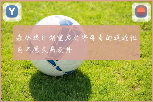 森林狼计划重启对字母哥的追逐但或不愿交易麦丹